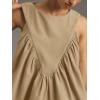 imageCicy Bell Womens Peplum Babydoll Tank Tops Summer Sleeveless Loose T Shirts Casual Shirred Flowy TopsKhaki