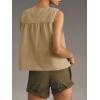imageCicy Bell Womens Peplum Babydoll Tank Tops Summer Sleeveless Loose T Shirts Casual Shirred Flowy TopsKhaki