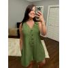 imageCicy Bell Womens Summer Casual Romper Button Down V Neck Sleeveless Short Jumpsuits Loose Fit Beach Vacation OutfitsArmy Green