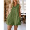 imageCicy Bell Womens Summer Casual Romper Button Down V Neck Sleeveless Short Jumpsuits Loose Fit Beach Vacation OutfitsArmy Green