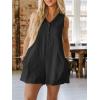 imageCicy Bell Womens Summer Casual Romper Button Down V Neck Sleeveless Short Jumpsuits Loose Fit Beach Vacation OutfitsBlack