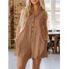 imageCicy Bell Womens Summer Casual Romper Button Down V Neck Sleeveless Short Jumpsuits Loose Fit Beach Vacation OutfitsBrown