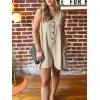 imageCicy Bell Womens Summer Casual Romper Button Down V Neck Sleeveless Short Jumpsuits Loose Fit Beach Vacation OutfitsLight Khkai