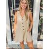imageCicy Bell Womens Summer Casual Romper Button Down V Neck Sleeveless Short Jumpsuits Loose Fit Beach Vacation OutfitsLight Khkai
