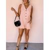 imageCicy Bell Womens Summer Casual Romper Button Down V Neck Sleeveless Short Jumpsuits Loose Fit Beach Vacation OutfitsLight Pink
