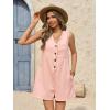 imageCicy Bell Womens Summer Casual Romper Button Down V Neck Sleeveless Short Jumpsuits Loose Fit Beach Vacation OutfitsLight Pink