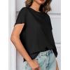 imageCicy Bell Womens Summer Short Sleeve T Shirts Casual Side Split Crew Neck Tunic Tops Loose Fit Basic TeesBlack