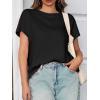 imageCicy Bell Womens Summer Short Sleeve T Shirts Casual Side Split Crew Neck Tunic Tops Loose Fit Basic TeesBlack