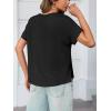 imageCicy Bell Womens Summer Short Sleeve T Shirts Casual Side Split Crew Neck Tunic Tops Loose Fit Basic TeesBlack