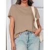 imageCicy Bell Womens Summer Short Sleeve T Shirts Casual Side Split Crew Neck Tunic Tops Loose Fit Basic TeesKhaki
