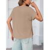 imageCicy Bell Womens Summer Short Sleeve T Shirts Casual Side Split Crew Neck Tunic Tops Loose Fit Basic TeesKhaki