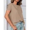 imageCicy Bell Womens Summer Short Sleeve T Shirts Casual Side Split Crew Neck Tunic Tops Loose Fit Basic TeesKhaki