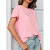 imageCicy Bell Womens Summer Short Sleeve T Shirts Casual Side Split Crew Neck Tunic Tops Loose Fit Basic TeesLight Pink