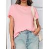 imageCicy Bell Womens Summer Short Sleeve T Shirts Casual Side Split Crew Neck Tunic Tops Loose Fit Basic TeesLight Pink