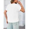 imageCicy Bell Womens Summer Short Sleeve T Shirts Casual Side Split Crew Neck Tunic Tops Loose Fit Basic TeesWhite