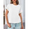 imageCicy Bell Womens Summer Short Sleeve T Shirts Casual Side Split Crew Neck Tunic Tops Loose Fit Basic TeesWhite