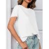 imageCicy Bell Womens Summer Short Sleeve T Shirts Casual Side Split Crew Neck Tunic Tops Loose Fit Basic TeesWhite