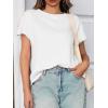 imageCicy Bell Womens Summer Short Sleeve T Shirts Casual Side Split Crew Neck Tunic Tops Loose Fit Basic TeesWhite
