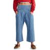 imageCicy Bell Womens Wide Leg Cropped Jeans Baggy Boyfriend Smocked Mid Rise Harem Denim PantsBlue