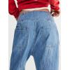 imageCicy Bell Womens Wide Leg Cropped Jeans Baggy Boyfriend Smocked Mid Rise Harem Denim PantsBlue