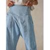 imageCicy Bell Womens Wide Leg Cropped Jeans Baggy Boyfriend Smocked Mid Rise Harem Denim PantsLight Blue