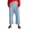 imageCicy Bell Womens Wide Leg Cropped Jeans Baggy Boyfriend Smocked Mid Rise Harem Denim PantsLight Blue