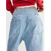 imageCicy Bell Womens Wide Leg Cropped Jeans Baggy Boyfriend Smocked Mid Rise Harem Denim PantsLight Blue