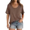 imageCicy Bell Womens Oversized Scoop Neck Tshirts Short Sleeve Summer Trendy Casual Tops Loose Fit Boyfriend Tunic Tee ShirtCoffee