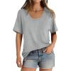 imageCicy Bell Womens Oversized Scoop Neck Tshirts Short Sleeve Summer Trendy Casual Tops Loose Fit Boyfriend Tunic Tee ShirtLight Grey