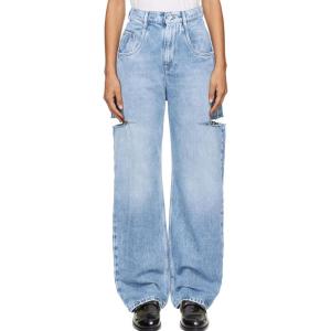 imageCicy Bell Womens High Waisted Baggy Jeans Side Cut Out Wide Leg Stretchy Trendy Denim Pants with PocketsLight Blue