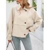 imageCicy Bell Womens Cropped Trench Coat Short Single Breasted Jackets Lightweight Casual OuterwearBeige