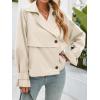 imageCicy Bell Womens Cropped Trench Coat Short Single Breasted Jackets Lightweight Casual OuterwearBeige