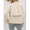 imageCicy Bell Womens Cropped Trench Coat Short Single Breasted Jackets Lightweight Casual OuterwearBeige