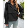 imageCicy Bell Womens Cropped Trench Coat Short Single Breasted Jackets Lightweight Casual OuterwearBlack