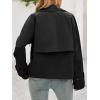 imageCicy Bell Womens Cropped Trench Coat Short Single Breasted Jackets Lightweight Casual OuterwearBlack