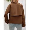 imageCicy Bell Womens Cropped Trench Coat Short Single Breasted Jackets Lightweight Casual OuterwearBrown