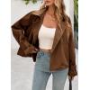 imageCicy Bell Womens Cropped Trench Coat Short Single Breasted Jackets Lightweight Casual OuterwearBrown