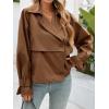 imageCicy Bell Womens Cropped Trench Coat Short Single Breasted Jackets Lightweight Casual OuterwearBrown