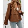 imageCicy Bell Womens Cropped Trench Coat Short Single Breasted Jackets Lightweight Casual OuterwearBrown