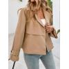 imageCicy Bell Womens Cropped Trench Coat Short Single Breasted Jackets Lightweight Casual OuterwearKhaki