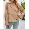 imageCicy Bell Womens Cropped Trench Coat Short Single Breasted Jackets Lightweight Casual OuterwearKhaki