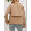 imageCicy Bell Womens Cropped Trench Coat Short Single Breasted Jackets Lightweight Casual OuterwearKhaki