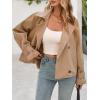 imageCicy Bell Womens Cropped Trench Coat Short Single Breasted Jackets Lightweight Casual OuterwearKhaki