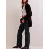 imageCicy Bell Womens Straight Leg Stretchy Jeans High Waisted Front Seam Cropped Ankle Denim Pants with PocketsBlack