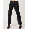 imageCicy Bell Womens Straight Leg Stretchy Jeans High Waisted Front Seam Cropped Ankle Denim Pants with PocketsBlack