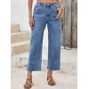 imageCicy Bell Womens Straight Leg Stretchy Jeans High Waisted Front Seam Cropped Ankle Denim Pants with PocketsBlue