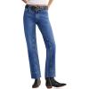 imageCicy Bell Womens Straight Leg Stretchy Jeans High Waisted Front Seam Cropped Ankle Denim Pants with PocketsBlue