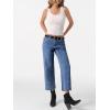 imageCicy Bell Womens Straight Leg Stretchy Jeans High Waisted Front Seam Cropped Ankle Denim Pants with PocketsBlue