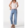 imageCicy Bell Womens Straight Leg Stretchy Jeans High Waisted Front Seam Cropped Ankle Denim Pants with PocketsLight Blue