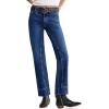 imageCicy Bell Womens Straight Leg Stretchy Jeans High Waisted Front Seam Cropped Ankle Denim Pants with PocketsNavy